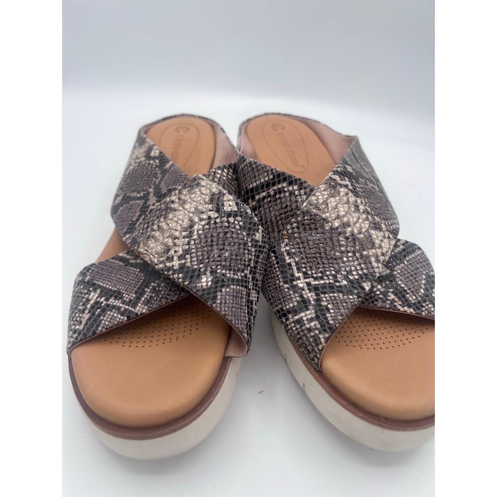 Corso Como Snakeskin Print Cross Strap Slide Sandals | size 10M